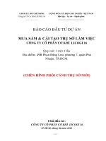 CÁC PHƯƠNG ÁN VỀ NGUỒN VỐN ĐẦU TƯ