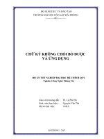 CHỮ KÝ KHÔNG CHỐI BỎ ĐƯỢC  VÀ ỨNG DỤNG