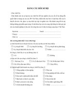 BẢNG CÂU HỎI SƠ BỘ