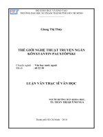 Thế giới nghệ thuật truyện ngắn Konxtantin Pauxtopxki