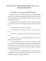 PHÂN TÍCH TÀI CHÍNH DOANH NGHIỆP CÔNG TY CỔ PHẦN BAO BÌ BỈM SƠN