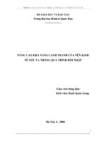 Nâng cao khả năng cạnh tranh của nền kinh tế nước ta trong quá trình hội nhập
