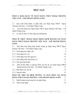 MỘT SỐ ĐỊNH HƯỚNG VÀ GIẢI PHÁP TẠI NGÂN HÀNG TMCP NGOẠI THƯƠNG - CHI NHÁNH THĂNG LONG