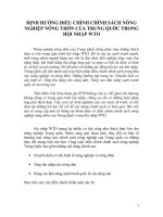 ĐỊNH HƯỚNG ĐIỀU CHỈNH CHÍNH SÁCH NÔNG NGHIỆP NÔNG THÔN CỦA TRUNG QUỐC TRONG HỘI NHẬP WTO