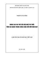 Nâng cao vai trò của đội ngũ trí thức tỉnh An Giang trong công cuộc đổi mới hiện nay