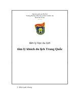 tâm lý khách du lịch Trung Quốc