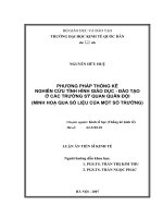 PHƯỚNG PHÁP THỐNG KÊ NGHIÊN CỨU TÌNH HÌNH GIÁO DỤC  ĐÀO TẠO