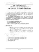 Xây dựng chiến lược xâm nhâp thị trường VN cho sản phẩm John Deere