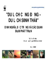 du lịch cộng đồng - du lịch sinh thái