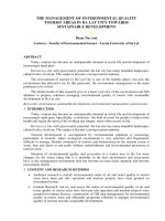 the management of environmental quality