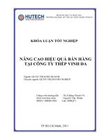Nâng cao hiệu quả bán hàng cty thép Vinh Đa