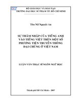 Sự thâm nhập của tiếng anh vào tiếng Việt trên một số phương tiện truyền thông đại chúng Việt Nam