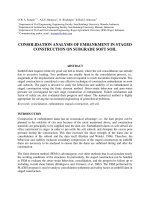 CONSOLIDATION ANALYSIS OF EMBANKMENT IN STAGED CONSTRUCTION ON SUBGRADE SOFT SOIL