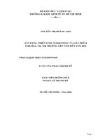 497 Xây dựng chiến lược Marketing của sản phẩm Martell tại thị trường Việt Nam đến năm 2010