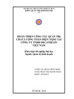 Hoàn thiện công tác quản trị chất lượng toàn diện tại công ty TNHH Decathlon Việt Nam