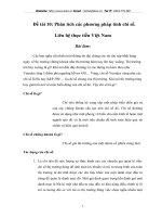 Phân tích các phương pháp tính chỉ số.  Liên hệ thực tiễn Việt Nam