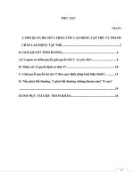 MỐI QUAN HỆ GIỮA THOẢ ƯỚC LAO ĐỘNG TẬP THỂ VÀ TRANH CHẤP LAO ĐỘNG TẬP THỂ