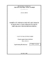 NGHIÊN CỨU MỐI QUAN HỆ GIỮA QUY HOẠCH  SỬ DỤNG ĐẤT VÀ QUY HOẠCH XÂY DỰNG  TRÊN ĐỊA BÀN THÀNH PHỐ HẢI PHÒNG