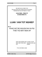 Khảo sát bộ nguồn P46 và P52 thiết kế máy biến áp