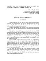 CẢI CÁCH THỦ TỤC HÀNH CHÍNH TRONG TỔ CHỨC TIẾP CÔNG DÂN VÀ GIẢI QUYẾT KHIẾU NẠI TỐ CÁO