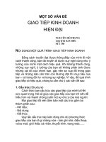 MỘT SỐ VẤN ĐỀ GIAO TIẾP KINH DOANH HIỆN ĐẠI