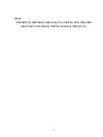 TÌM HIỂU SỰ PHÊ PHÁN NHO GIÁO CỦA NHỮNG NHÀ NHO TIẾN BỘ Ở VIỆT NAM TRONG NHỮNG NĂM ĐẦU THẾ KỶ XX.