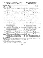 Đề thi môn Vật lý khối 10