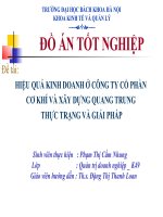 Hiệu quả kinh doanh ở công ty cổ phần cơ khí và xây dựng Quang Trung thực trạng và giải pháp