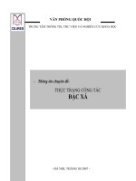 THỰC TRẠNG CÔNG TÁC  ĐẶC XÁ