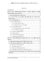 TÌNH HÌNH HOẠT ĐỘNG ĐẦU TƯ  CỦA BIDV QUANG TRUNG