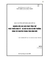 331 Nghiên cứu các giải pháp tổng thể phát triển kinh tế - xã hội và bảo vệ môi trường vùng Tây Nguyên trong tình hình mới