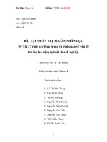 Trình bày thực trạng và giải pháp về vấn đề thù lao lao động tại một doanh nghiệp