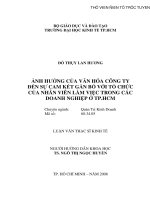 Ảnh hưởng của Van hoá công ty đến cam kết gắn bó với tổ chức của nhân viên