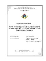 PHÂN TÍCH HIỆU QUẢHOẠT ĐỘNG KINH  DOANH TẠI QUỸTÍN DỤNG TRUNG ƯƠNG  CHI NHÁNH AN GIANG  G