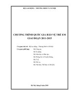CHƯƠNG TRÌNH QUỐC GIA BẢO VỆ TRẺ EM  GIAI ĐOẠN 2011-2015
