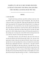NGHIÊN CỨU, ĐỀ XUẤT MỘT SỐ BIỆN PHÁP RÈN LUYỆN KỸ NĂNG PHÁT ÂM TIẾNG ANH CHO SINH VIÊN TRƯỜNG CAO ĐẲNG DƯỢC PHÚ THỌ