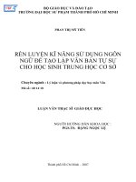 Rèn luyện kĩ năng sử dụng ngôn ngữ để tạo lập văn bản tự sự cho học sinh trung học cơ sở