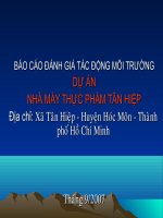 BÁO CÁO ĐÁNH GIÁ TÁC ĐỘNG MÔI TRƯỜNG