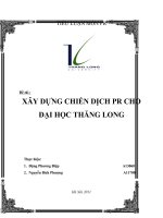 XÂY DỰNG CHIẾN DỊCH PR CHO ĐẠI HỌC THĂNG LONG