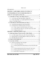 Vận dụng mô hình toán kinh tế phân tích hoạt động sản xuất kinh doanh của Công ty  Xây Dựng Lũng Lô