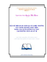 MOÄT SOÁ BIEÄN PHAÙP CHÆ ÑAÏO CUÛA HIEÄU TRÖÔÛNG XAÂY DÖÏNG ÑOÄI NGUÕ GIAÙO VIEÂN NAÂNG CAO CHAÁT LÖÔÏNG DAÏY HOÏC