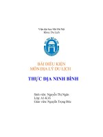 Du lịch - Thực địa Ninh Bình