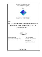 PHÂN TÍCH HOẠT ĐỘNG TÍN DỤNG NGẮN HẠN TẠI  NGÂN HÀNG CÔNG THƯƠNG VIỆT NAM CHI  NHÁNH CẦN THƠ