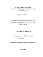 SINH KẾ CỦA CÁC HỘ DÂN TÁI ĐỊNH CƯ  Ở VÙNG BÁN NGẬP HUYỆN THUẬN CHÂU,  TỈNH SƠN LA