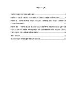 TÌNH HÌNH, THỰC TRẠNG GIẢI QUYẾT VIỆC LÀM CỦA TỈNH VĨNH PHÚC