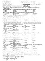 Đề thi môn tiếng anh lớp 11