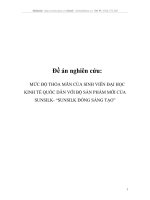 MỨC ĐỘ THỎA MÃN CỦA SINH VIÊN ĐẠI HỌC KINH TẾ QUỐC DÂN VỚI BỘ SẢN PHẨM MỚI CỦA SUNSILK- “SUNSILK ĐỒNG SÁNG TẠO