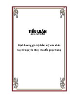 Định hướng giá trị thẩm mỹ của nhân loại từ nguyên thủy cho đến phục hưng