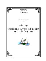 CHẾ ĐỘ PHÁP LÝ VỀ SỞ HỮU TƯ NHÂN THỰC TIỄN Ở VIỆT NAM