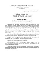 Sự cần thiết thành lập Trường Trung cấp nghề